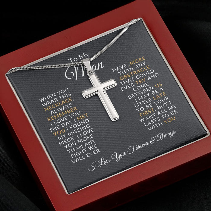 To My Man - Cross Necklace