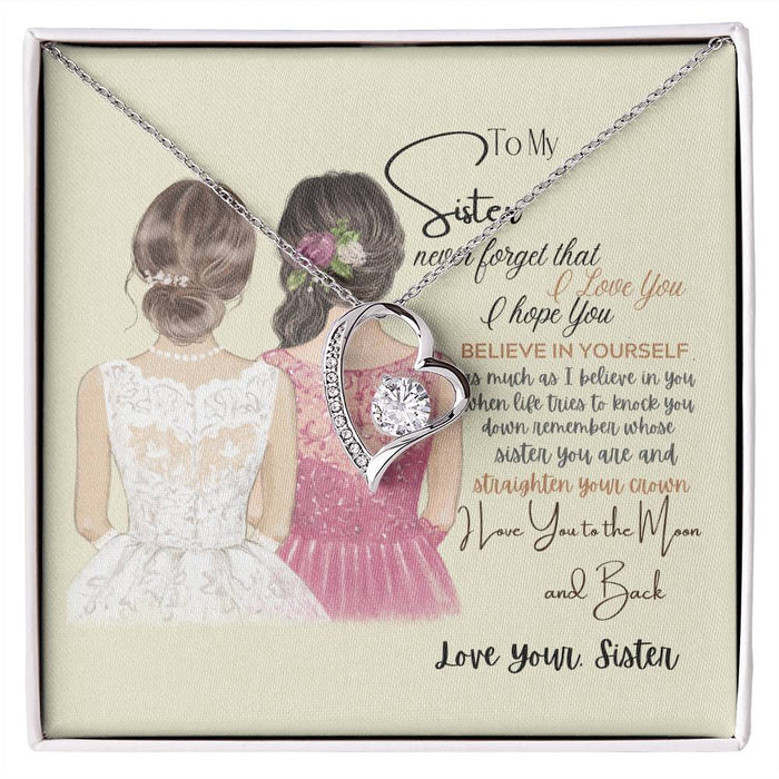To My Sister| Never Forget |Forever Love Necklace