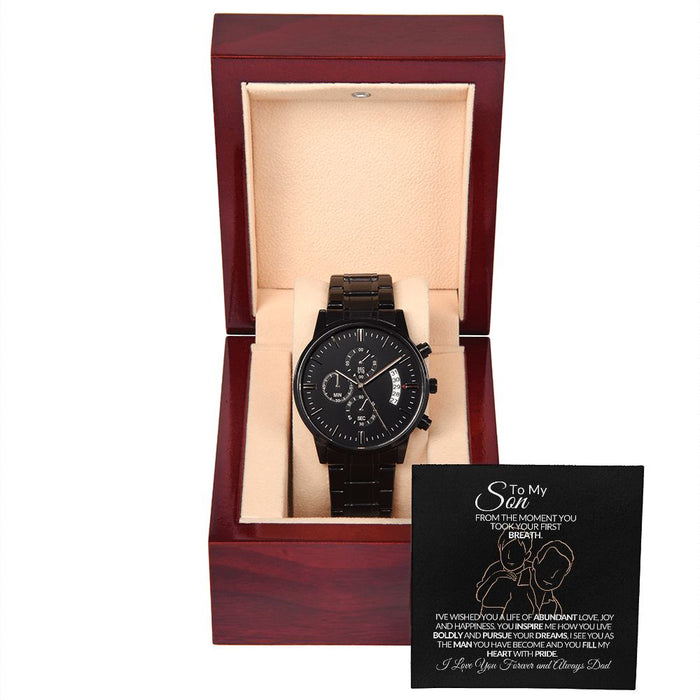 To My Son - Black Chronograph Watch