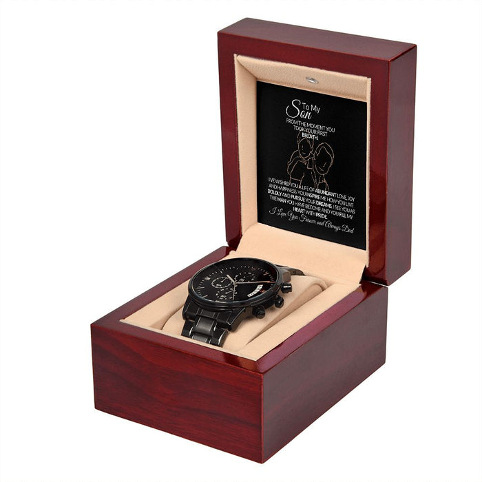 To My Son - Black Chronograph Watch