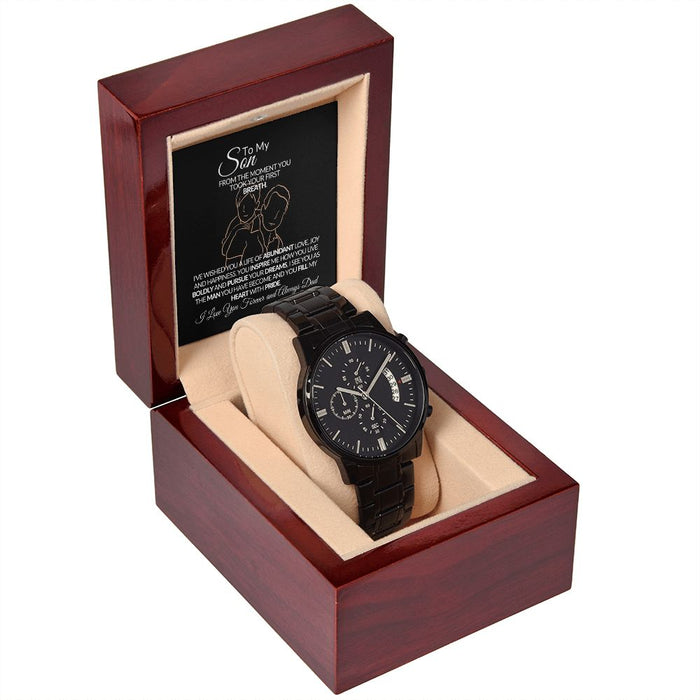To My Son - Black Chronograph Watch