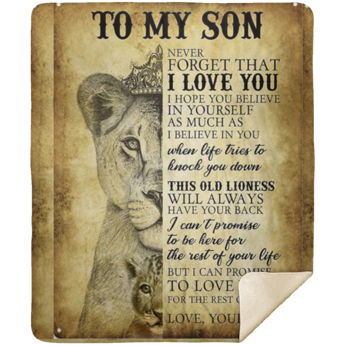 To My Son Believe King-MOM -Premium Mink Sherpa Blanket 50x60 SALE price $49.95 USD