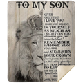 To My Son Never Forget King-MOM -Premium Mink Sherpa Blanket 50x60 SALE price $49.95 USD
