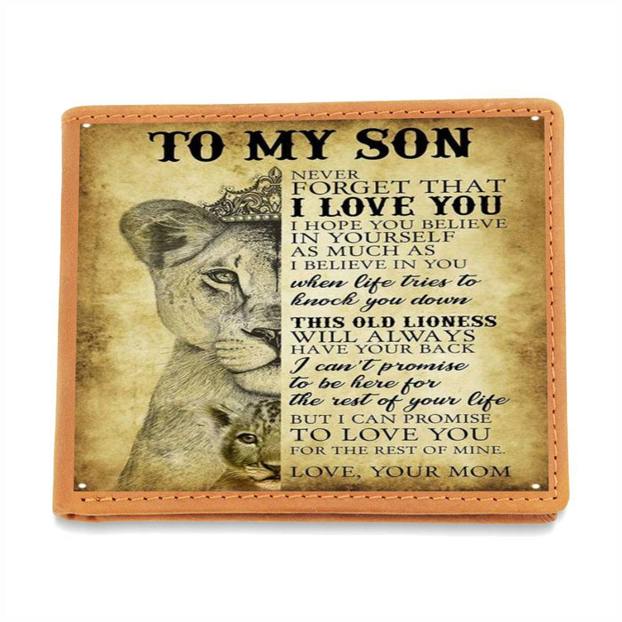 To My Son-Never Forget That I Love U (Mom)- Graphic Leather Wallet
