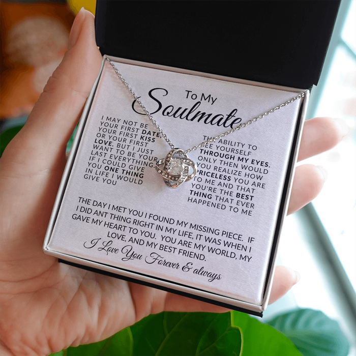 To My Soulmate- Love Knot Necklace.
