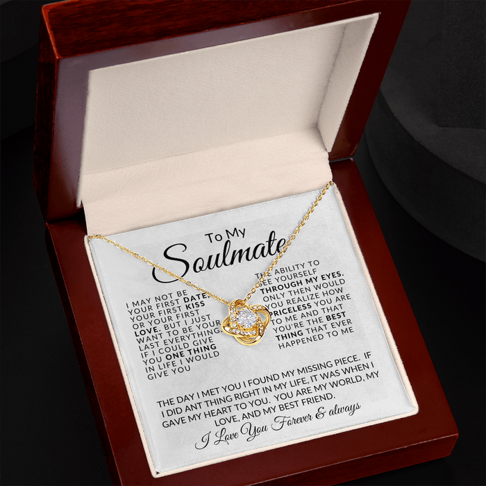 To My Soulmate- Love Knot Necklace.