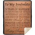 To My Soulmate Our Life Together -Premium Mink Sherpa Blanket 50x60 SALE price $49.95 USD