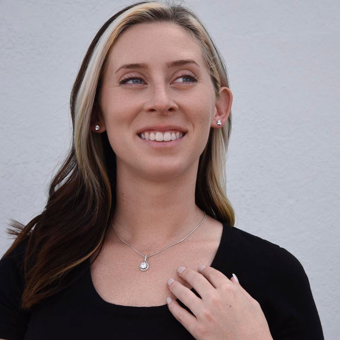 To My Wife - Eternal Hope Necklace and Cubic Zirconia Earring Set