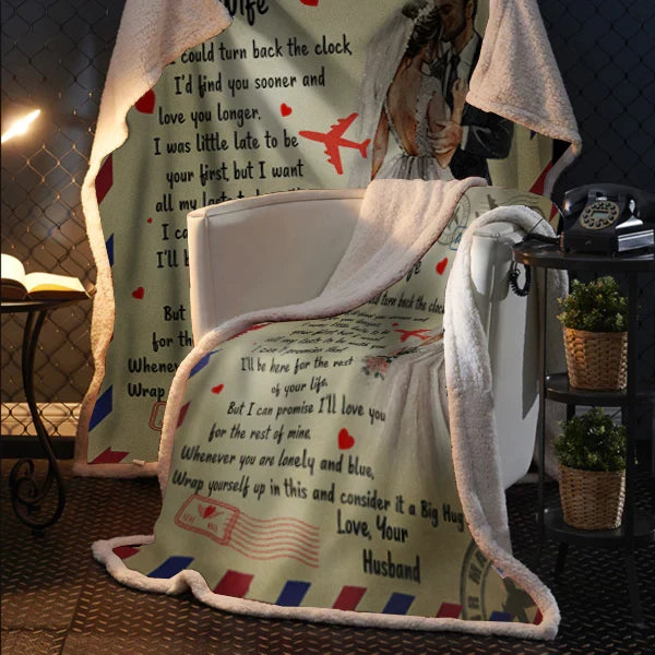 To My Wife -I Wish I Could-Premium Mink Sherpa Blanket 50x60