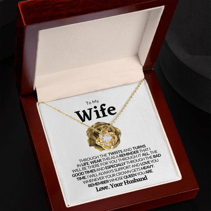 To My Wife I Love U-Love Knot Necklace❤️