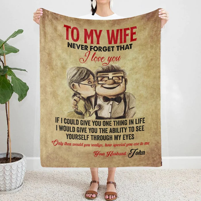 To My Wife-Never Forget-Personalized Premium Mink Sherpa Blanket 50x60