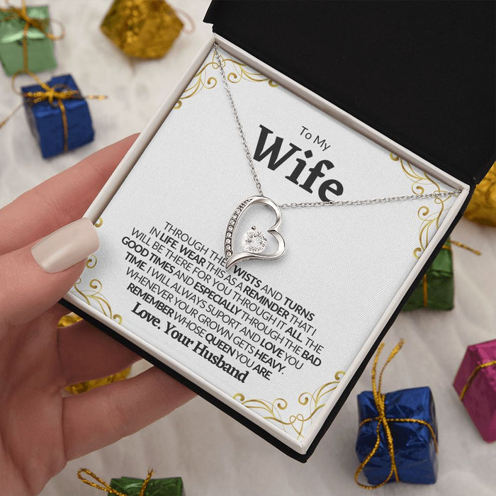 To My Wife | Through The Twists And Turns In Life-Forever Love Necklace❤️