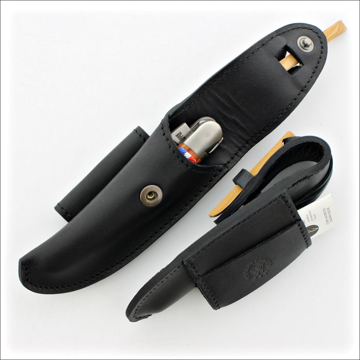Trappeur Leather Sheath for 12cm Laguiole Pocket Knives, - Handcrafted by Max Capdebarthes
