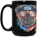 USA DOG-OUCH-15oz Black Gloss Ceramic Mug