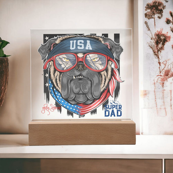 USA DOG Super Dad-Square Shaped Acrylic Plaque!