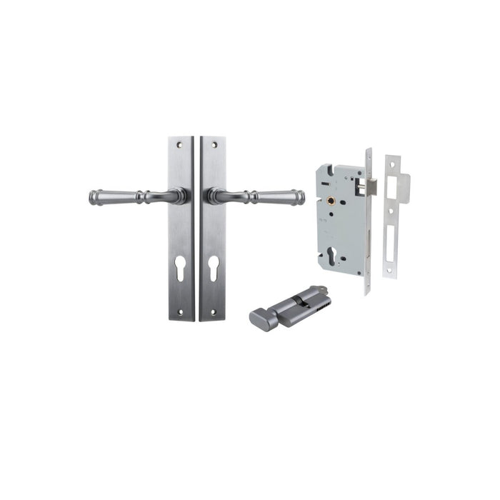 Brushed Chrome / Key/Turn Entrance Set (Lock & Key Cylinder Included)