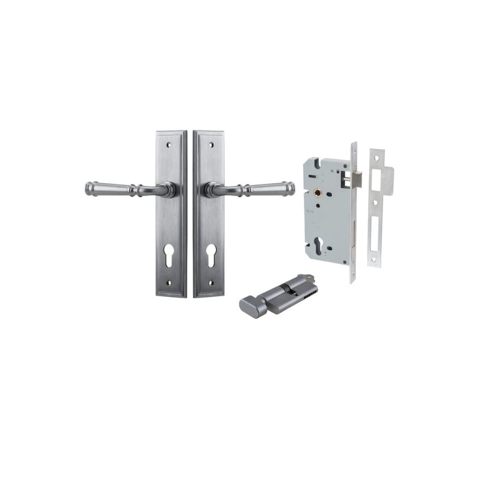 Brushed Chrome / Key/Turn Entrance Set (Lock & Key Cylinder Included)