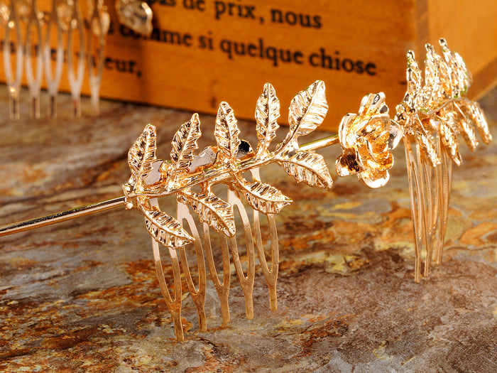 Vintage Symmetrical Rose And Leaves Bohemian Bridal Head Band - ALILANG.COM