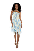 Women's Fairy Uneven Bottom Luau Dress in Pacific Palm Leaves Cream