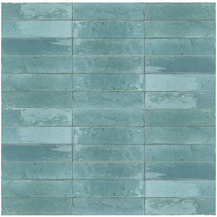 Zellij Distressed Subway Tile Turquoise 2.8x11 for kitchen and bathroom